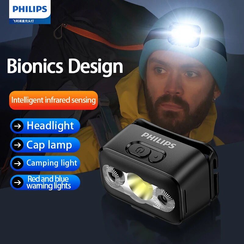 Outdoor Lighting Philips - PHILIPS LED Headlamp Sensor Head Flashlight