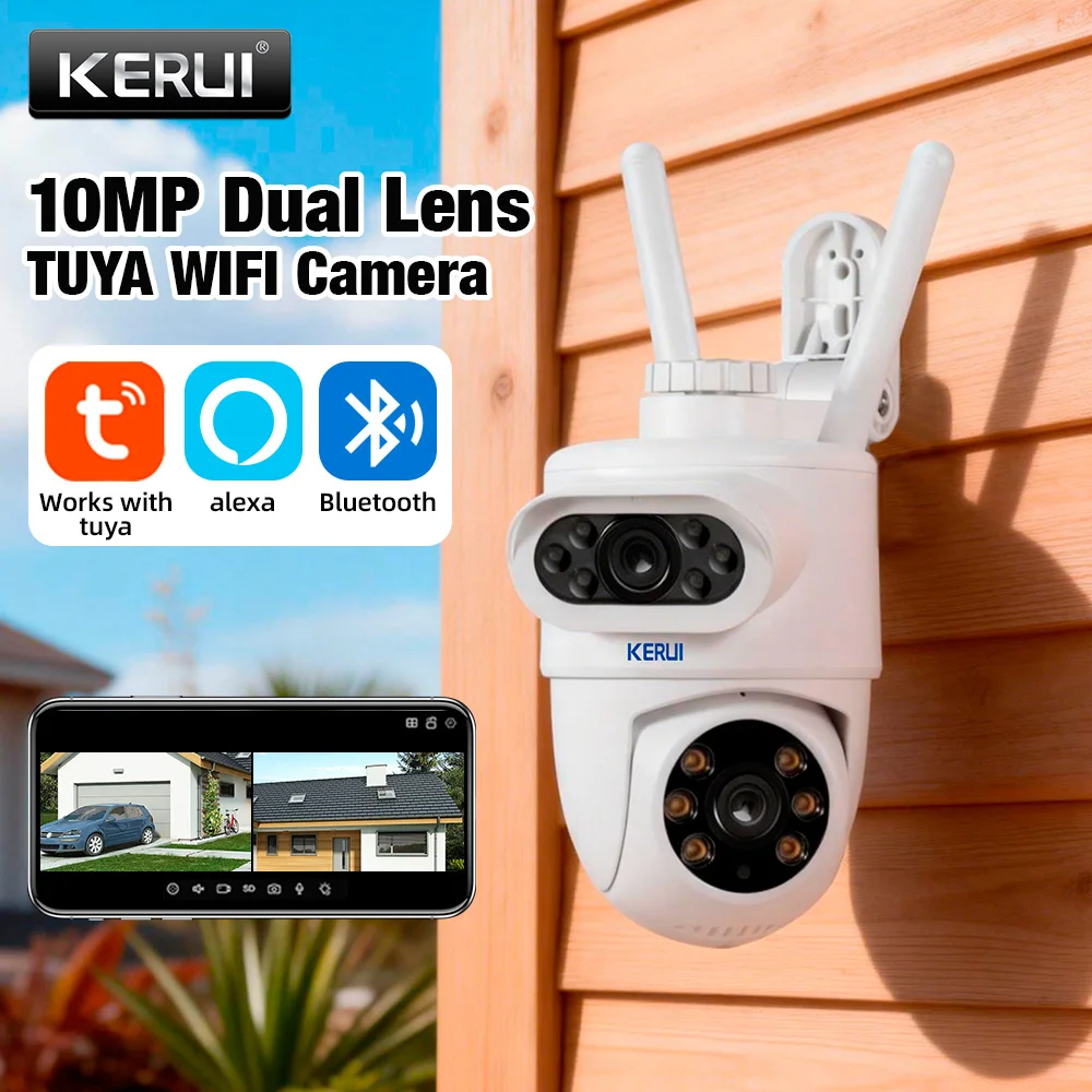 Outdoor Lighting Track - KERUI 5K 10MP Dual Lens PTZ