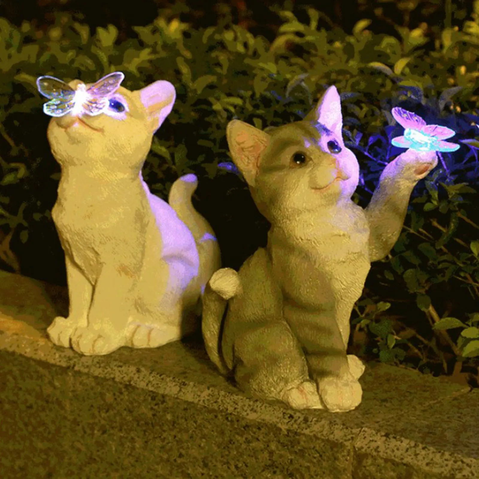 Outdoor Lighting Permanent - Outdoor Cat Sculpture Figurine Pendant Garden