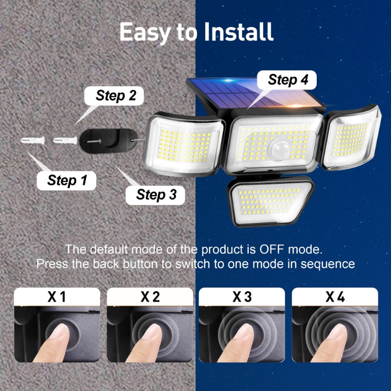 Solar Outdoor Light with 278 L - Outdoor Lighting For Your Yard ulasan dan harga