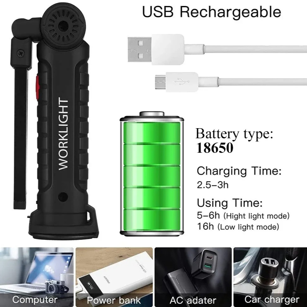 Portable COB LED Flashlight US - Outdoor Lighting For Camping ulasan dan harga