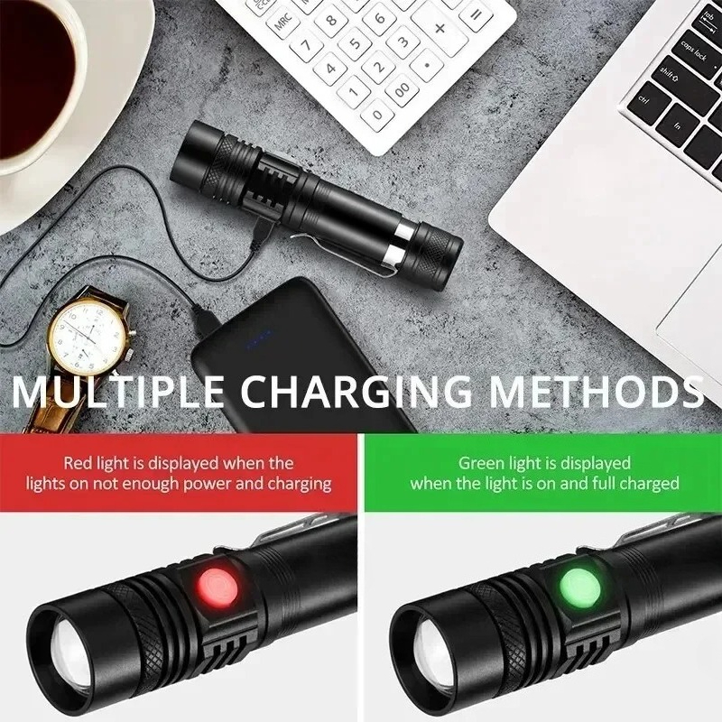 Rechargeable T6 Handheld Flash - Outdoor Lighting Lumen ulasan dan harga