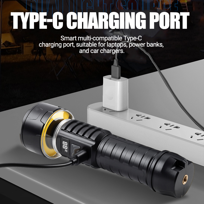 COB LED Flashlight Rechargeabl - Outdoor Lighting For Camping ulasan dan harga