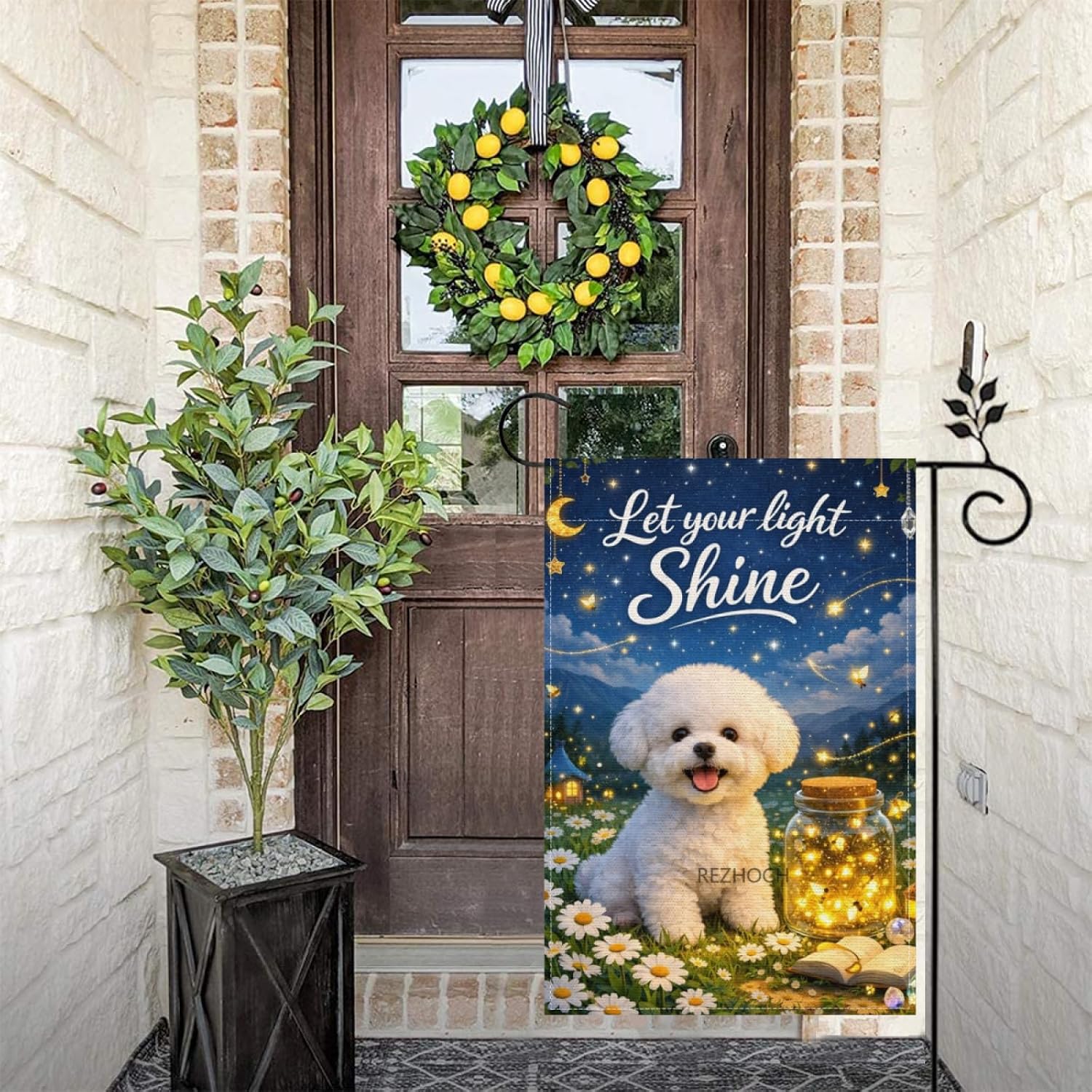 Funny Bichon Frise Garden Flag - Outdoor Lighting For Your Yard ulasan dan harga