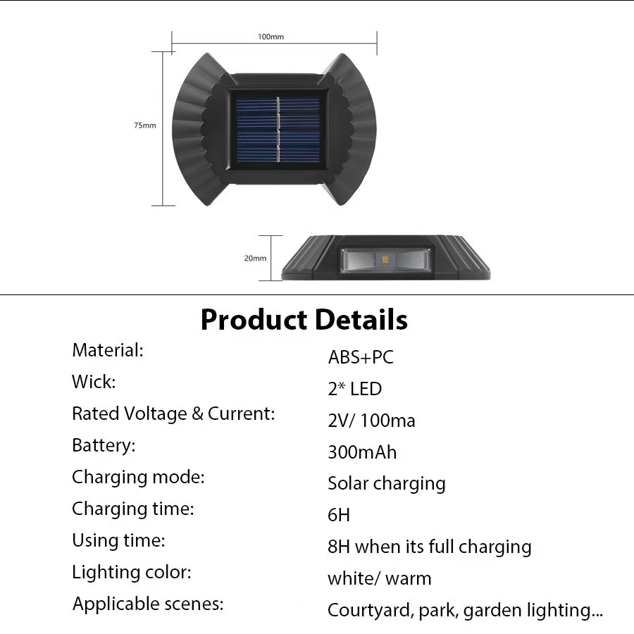 Solar Wall Light 2/8LED Waterp - Outdoor Lighting For Your Yard ulasan dan harga