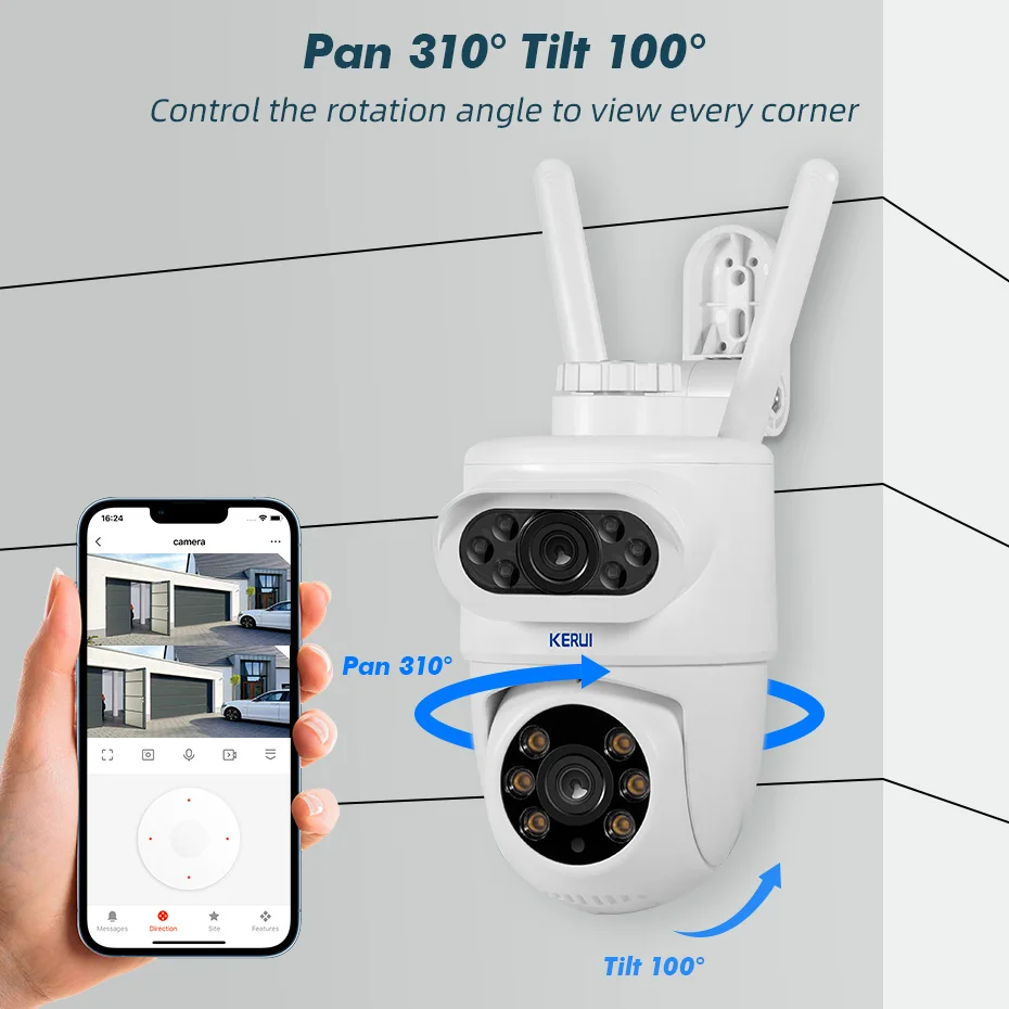 KERUI 5K 10MP Dual Lens PTZ WI - Outdoor Lighting Track ulasan dan harga