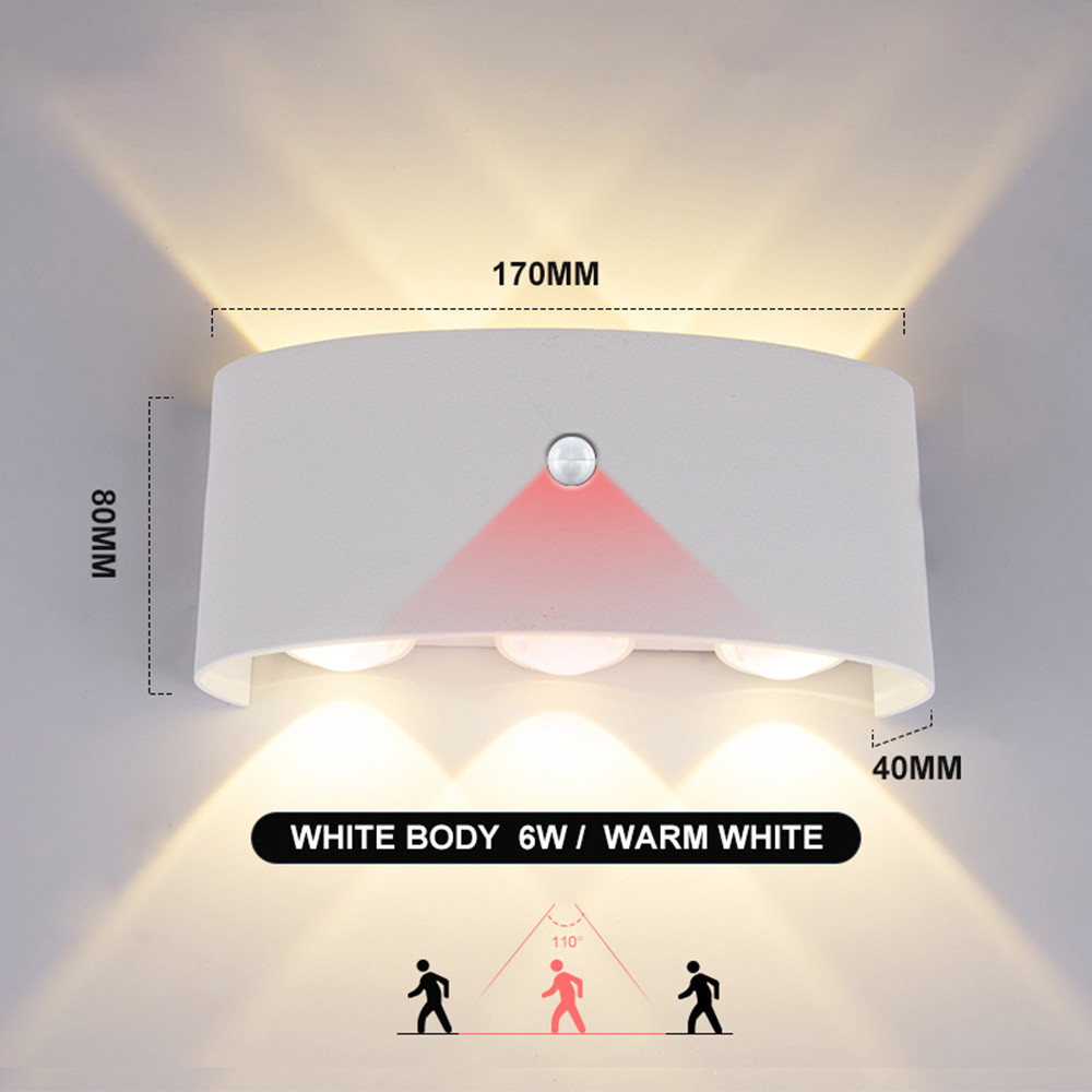 PIR Motion Sensor Wall Lamp AC - Outdoor Lighting Up And Down ulasan dan harga