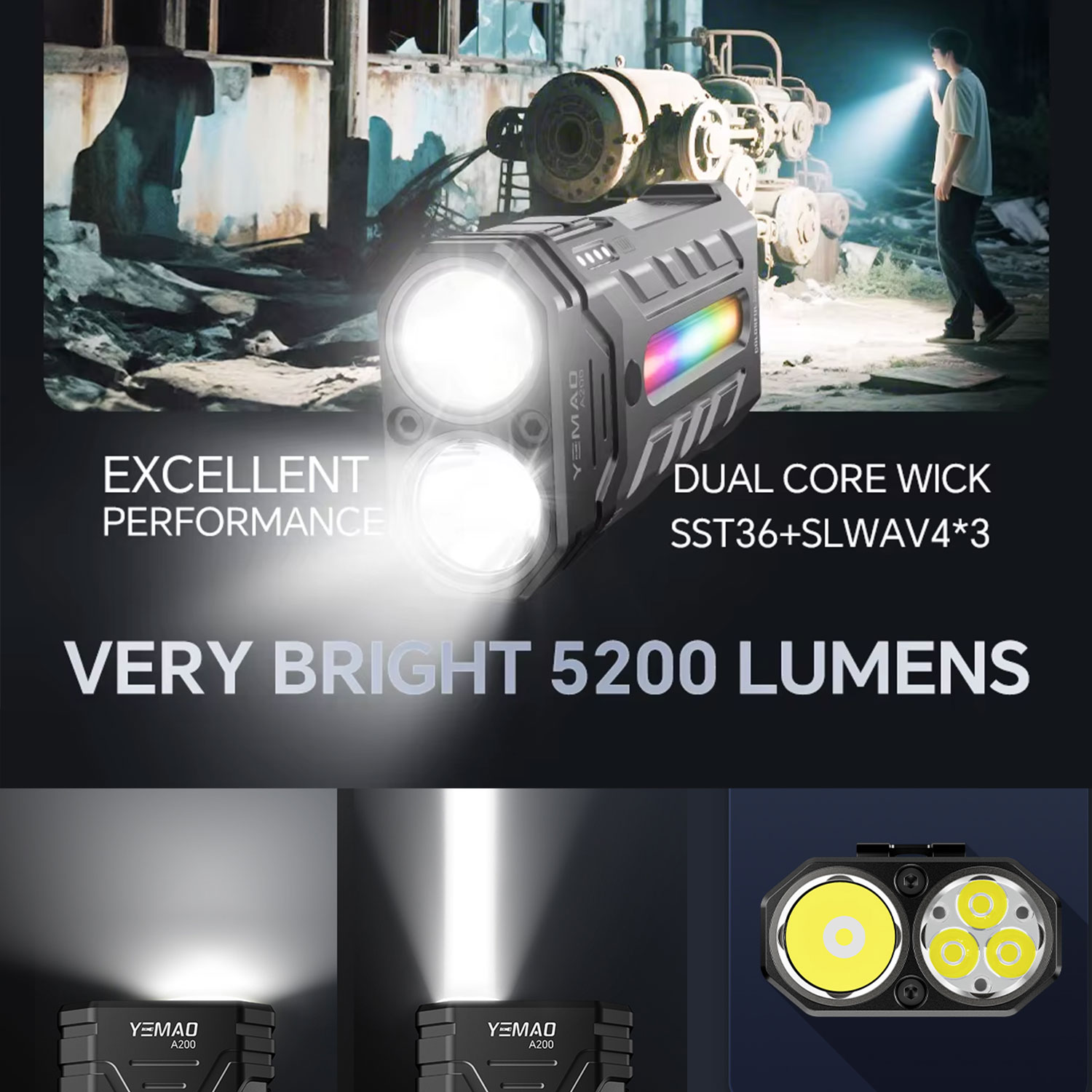 5200LM Innovative Multifunctio - Outdoor Lighting Lumen ulasan dan harga