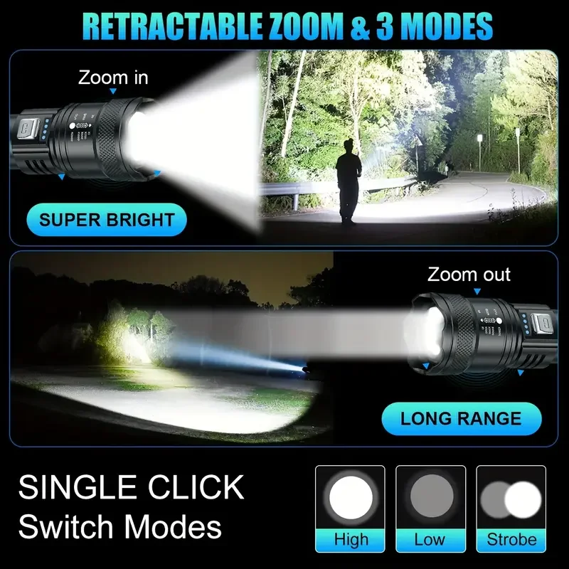 Tactical LED Flashlight 2000LM - Outdoor Lighting Lumen ulasan dan harga