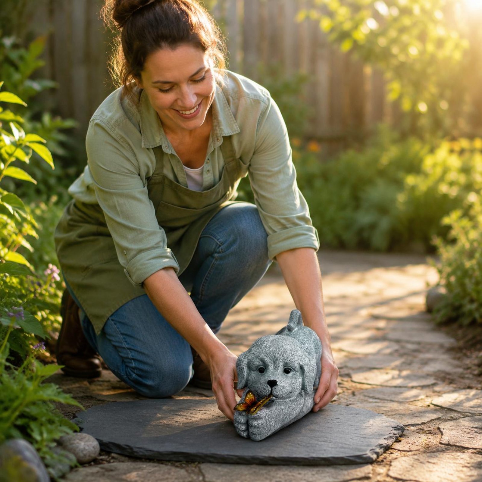 Solar Dog Statue Resin Craft S - Outdoor Lighting Ip65 ulasan dan harga