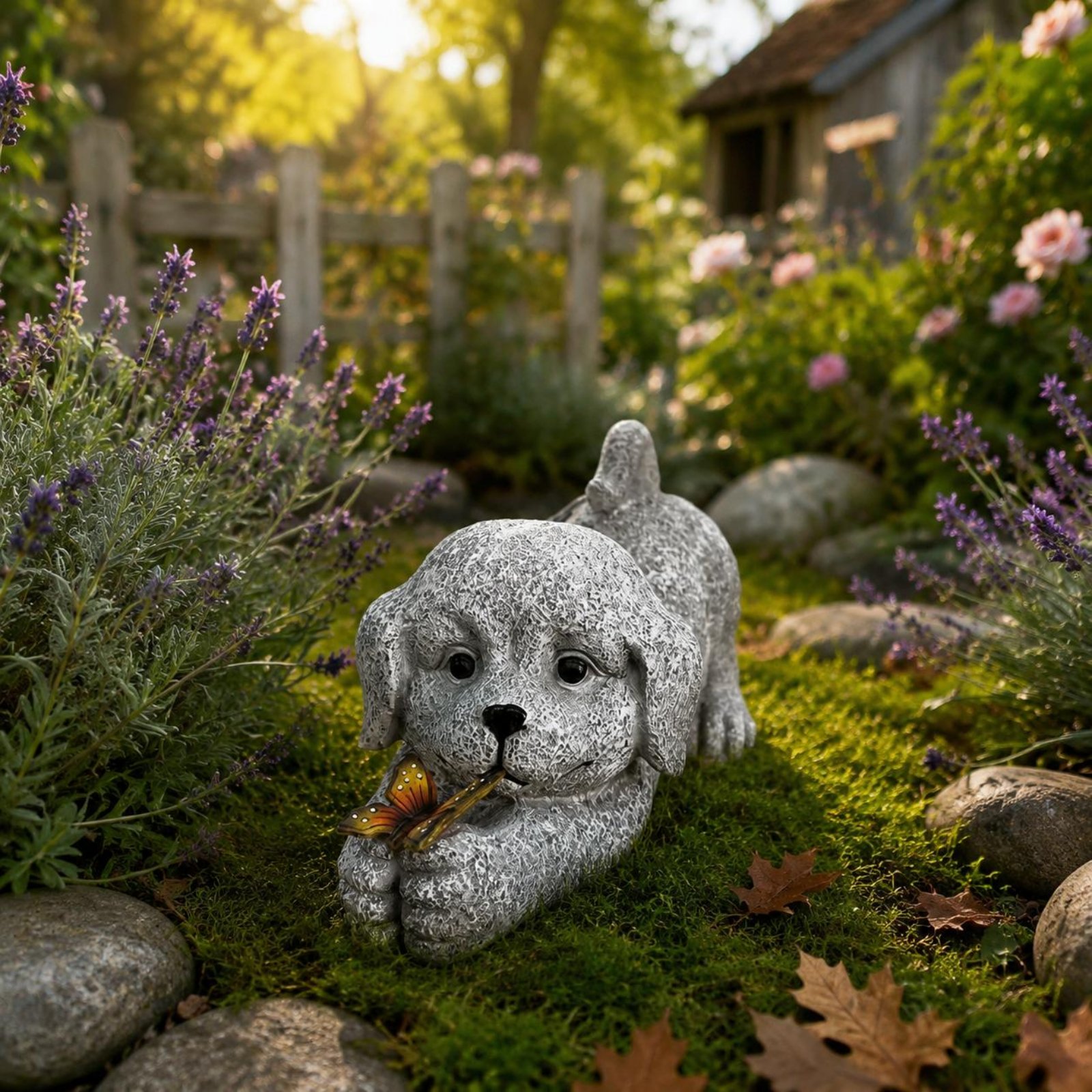 Solar Dog Statue Resin Craft S - Outdoor Lighting Ip65 ulasan dan harga