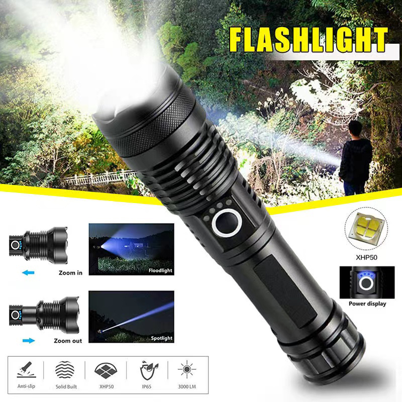High Power XHP70 Led Flashligh - Outdoor Lighting Lumen ulasan dan harga